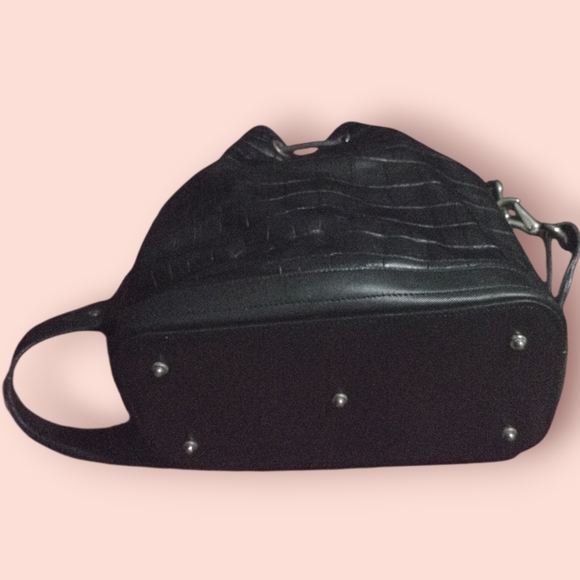 (Vintage/Rare) DOONEY & BOURKE® "Bayou Collection" Drawstring Bucket Bag - Black - Picture 6 of 7